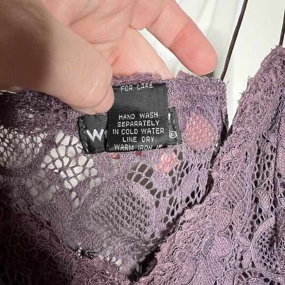 Wet Seal Bralette Crop Top Womens‎ Medium Purple Lace Romantic Boho Festival - Picture 11 of 12